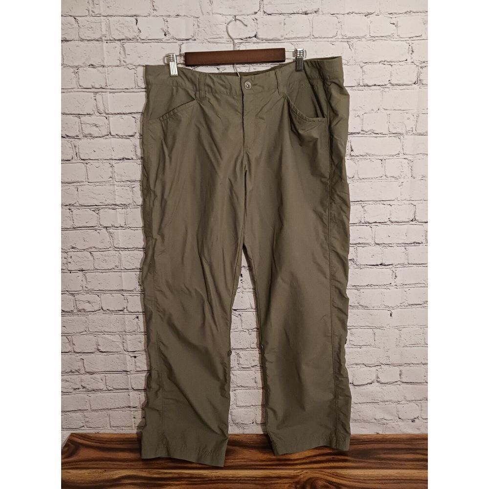Marmot Women's Green Hiking Trail‎ Pants Convertible Roll Up Leg Size 14